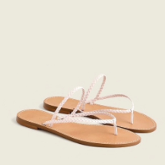 J. Crew Capri Braided Strap Leather Flip Flops, Size 8.5 NWOT